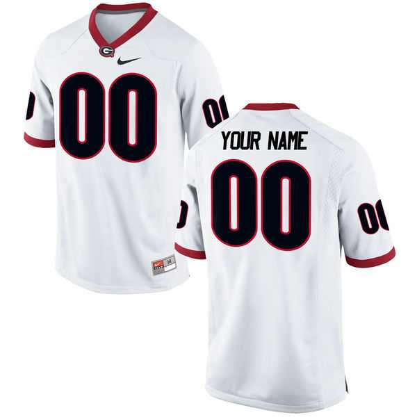 Men%27s Georgia Bulldogs Customized Nike White Stitched College Football 2016 NCAA Jersey